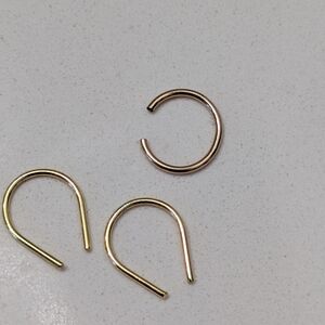 Stylish Gold and Rose Gold Open Hoop Earrings